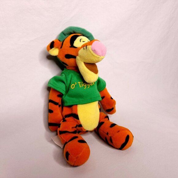 Disney Tigger Plush St Patricks Day OTigger Green Hat Shirt 11" Stuffed Toy - Picture 3 of 6